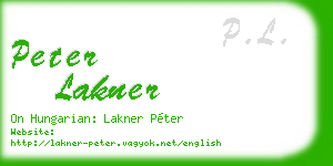 peter lakner business card